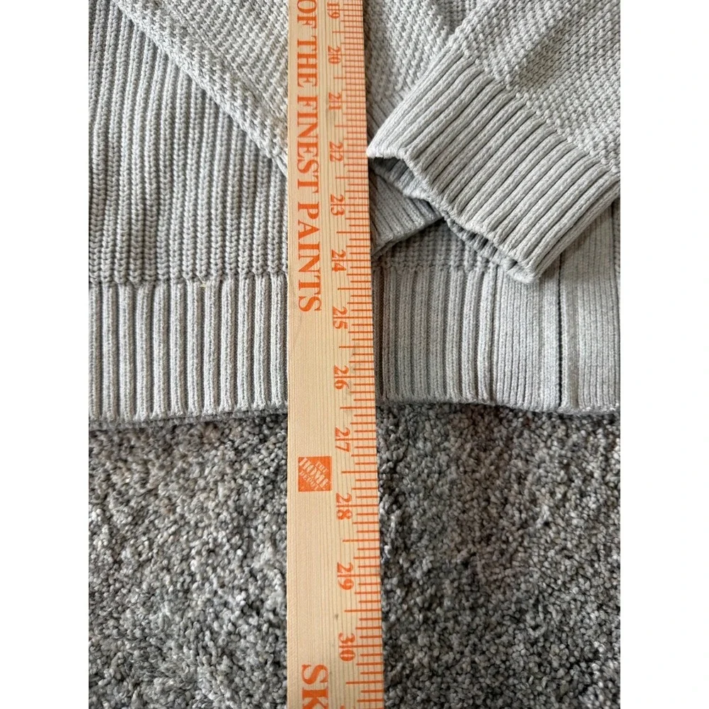 Banana Republic Mens Full Zip Cardigan Sweater Beige Ribbed Knit Mock Neck Large